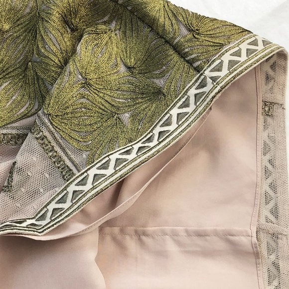 Fancy golden sheath cocktail dress S, event deep v neck dress for wedding guest - Picture 10 of 13